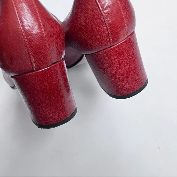 L’idea By Lori Minimalist Grandma Leather Chunky Heel Pump Size 41 US 11 - Picture 6 of 14